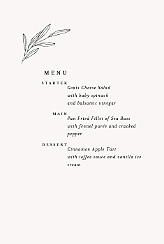 Budding branch chalk christening menus Budding branch chalk christening menus