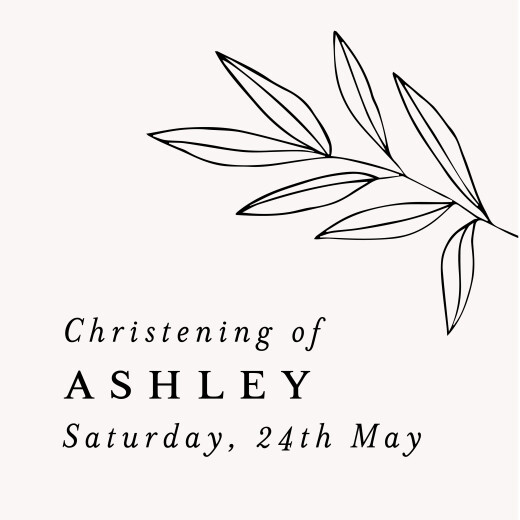 Christening Gift Tags Budding Branch Chalk - Front Christening Gift Tags Budding Branch Chalk - Front