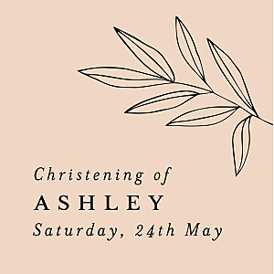 Budding branch pink beige christening gift tags Budding branch pink beige christening gift tags