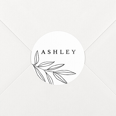 Budding branch white christening stickers Budding branch white christening stickers