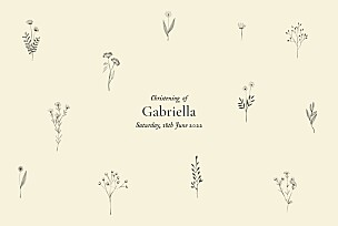 Floral minimalist yellow modern christening invitations Floral minimalist yellow modern christening invitations