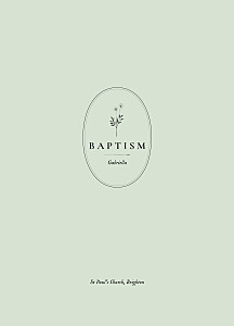 Floral minimalist green christening order of service booklets Floral minimalist green christening order of service booklets
