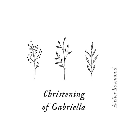 Christening Gift Tags Floral Minimalist Green - Back Christening Gift Tags Floral Minimalist Green - Back
