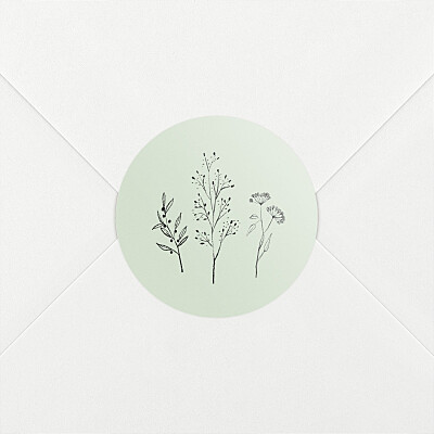 Floral minimalist green christening stickers Floral minimalist green christening stickers