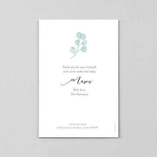 Baby Thank You Cards Midnight Foliage (Vellum) Blue - View 3