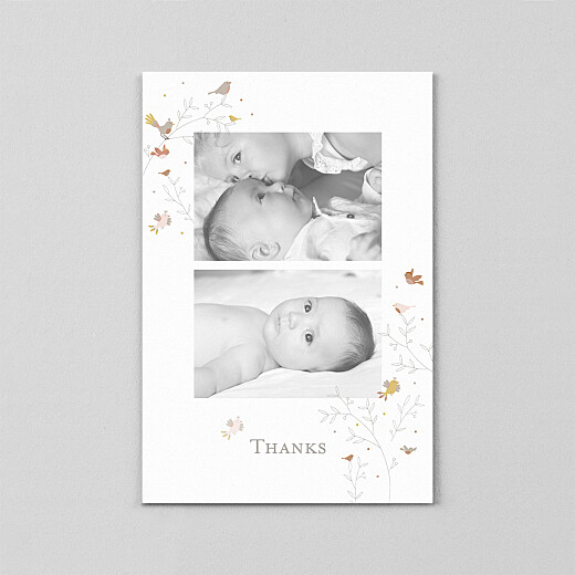 Baby Thank You Cards Birds of a Feather (Vellum) Pink - View 2 Baby Thank You Cards Birds of a Feather (Vellum) Pink - View 2