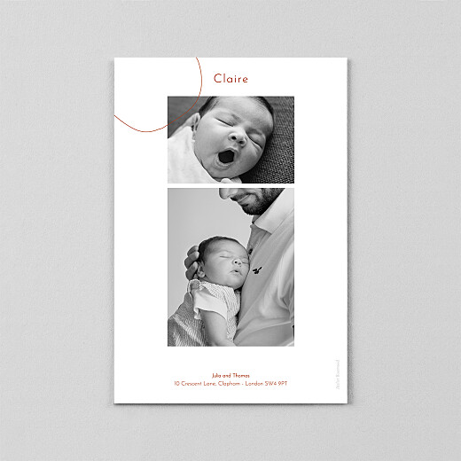 Baby Thank You Cards Orbit (Vellum) Red - View 3 Baby Thank You Cards Orbit (Vellum) Red - View 3