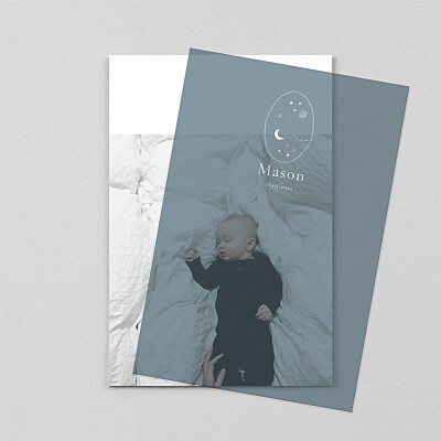 Stargazer (vellum) blue autumn baby thank you cards Stargazer (vellum) blue autumn baby thank you cards