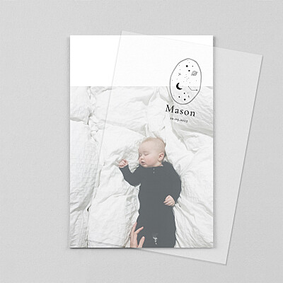Stargazer (vellum) white white baby thank you cards Stargazer (vellum) white white baby thank you cards