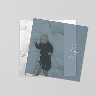 Stargazer (vellum) square blue autumn baby thank you cards Stargazer (vellum) square blue autumn baby thank you cards