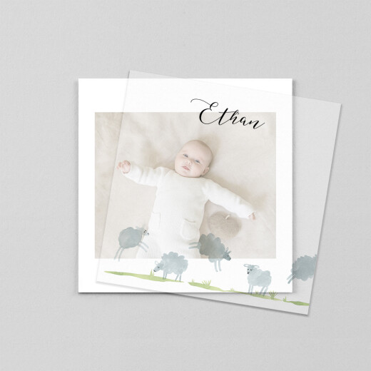 Baby Thank You Cards Counting Sheep (Vellum) White - View 1 Baby Thank You Cards Counting Sheep (Vellum) White - View 1