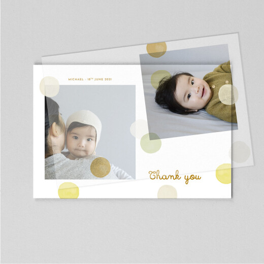 Baby Thank You Cards Confetti (Velum) Yellow - View 1 Baby Thank You Cards Confetti (Velum) Yellow - View 1