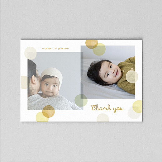 Baby Thank You Cards Confetti (Velum) Yellow - View 2 Baby Thank You Cards Confetti (Velum) Yellow - View 2