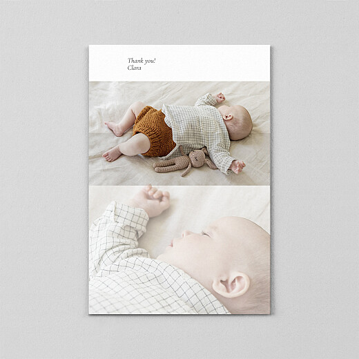 Baby Thank You Cards Cherished (Portrait) (Vellum) White - View 2
