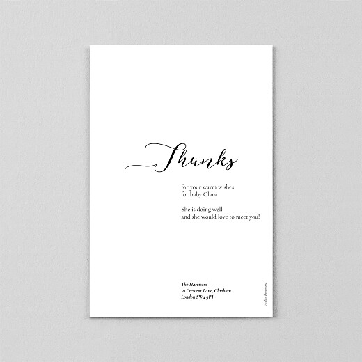 Baby Thank You Cards Cherished (Portrait) (Vellum) White - View 3