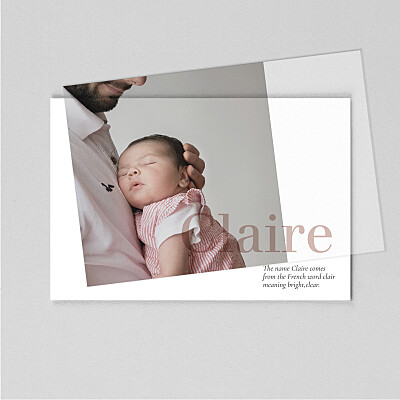 Behind the name (vellum) white vellum baby thank you cards Behind the name (vellum) white vellum baby thank you cards