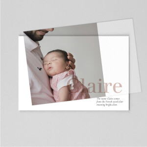 Baby Thank You Cards Behind the Name (Vellum) White
