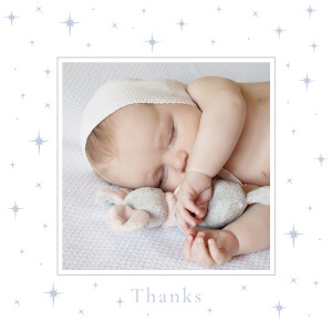 Baby Thank You Cards Under the Stars (4 Pages) Blue