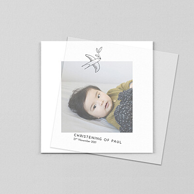 Unity (vellum) white boys christening invitations Unity (vellum) white boys christening invitations