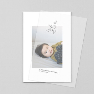 Christening Invitations Unity portrait (vellum) white Christening Invitations Unity portrait (vellum) white