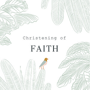 Birds of paradise green white christening gift tags Birds of paradise green white christening gift tags