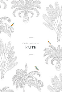 Birds of paradise black modern christening invitations Birds of paradise black modern christening invitations