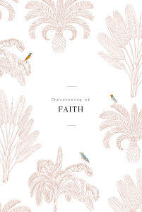 Birds of paradise pink white christening invitations Birds of paradise pink white christening invitations