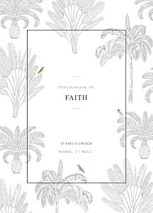 Birds of paradise black christening order of service booklets Birds of paradise black christening order of service booklets