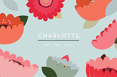 Birthday Invitations Bohemian blossoms blue finition Birthday Invitations Bohemian blossoms blue finition