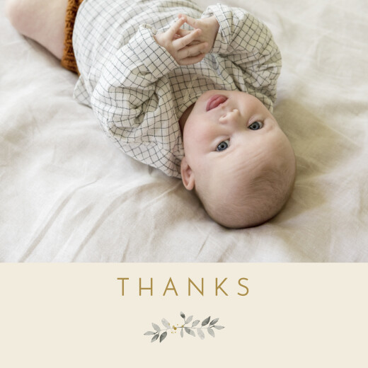 Baby Thank You Cards Blessed Beige - Front Baby Thank You Cards Blessed Beige - Front