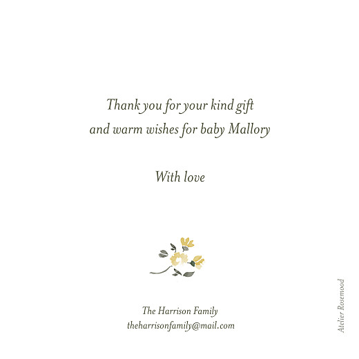 Baby Thank You Cards Blessed Beige - Back
