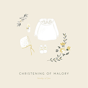 Blessed yellow girls christening invitations Blessed yellow girls christening invitations
