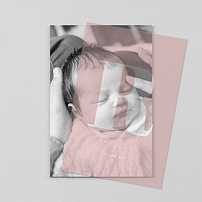 Initial (vellum) red red baby thank you cards Initial (vellum) red red baby thank you cards