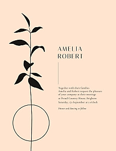 Ikebana portrait pink pink wedding invitations Ikebana portrait pink pink wedding invitations