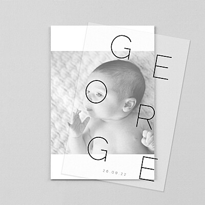 Alphabetti (vellum) white white baby thank you cards Alphabetti (vellum) white white baby thank you cards