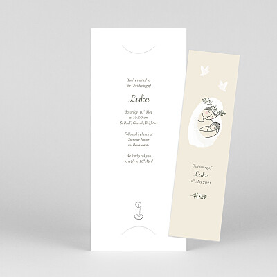 Divine (bookmark) white boys christening invitations Divine (bookmark) white boys christening invitations