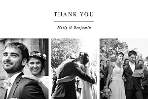 Sweet moments (5 photos 4 pages) white modern wedding thank you cards Sweet moments (5 photos 4 pages) white modern wedding thank you cards