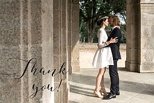 Bloomy (4 pages) black modern wedding thank you cards Bloomy (4 pages) black modern wedding thank you cards