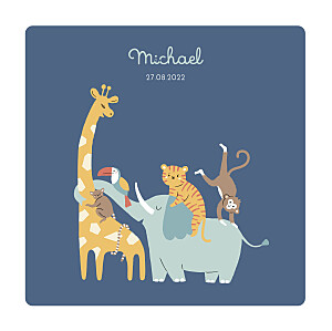 Animal family blue baby announcements Animal family blue baby announcements