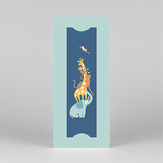 Baby Thank You Cards Animal family (bookmark) blue - View 2