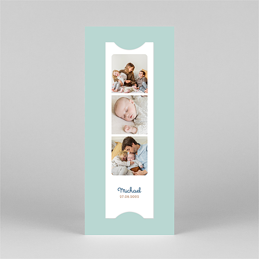 Baby Thank You Cards Animal family (bookmark) blue - View 3