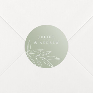 Wedding Envelope Stickers Budding Branch Green