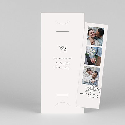 Budding branch (bookmark) beige rustic save the date cards Budding branch (bookmark) beige rustic save the date cards