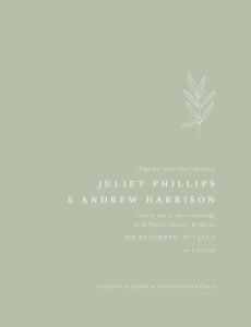 Wedding Invitations Budding Branch (Portrait) Green Wedding Invitations Budding Branch (Portrait) Green