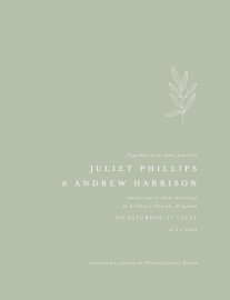 Wedding Invitations Budding Branch (Portrait) Green