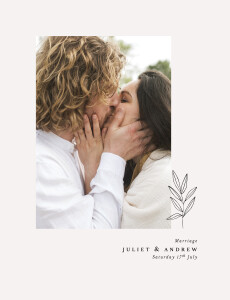 Wedding Invitations Budding branch (portrait) photo green Wedding Invitations Budding branch (portrait) photo green