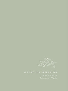 Budding branch green unique guest information cards Budding branch green unique guest information cards