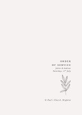 Wedding Order of Service Booklet Covers Budding Branch Beige