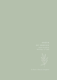 Wedding Order of Service Booklet Covers Budding Branch Green