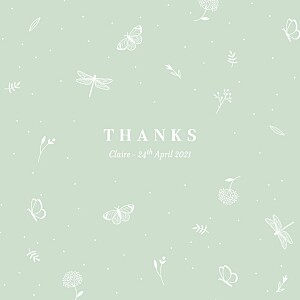 Elegant butterflies green girls baby thank you cards Elegant butterflies green girls baby thank you cards
